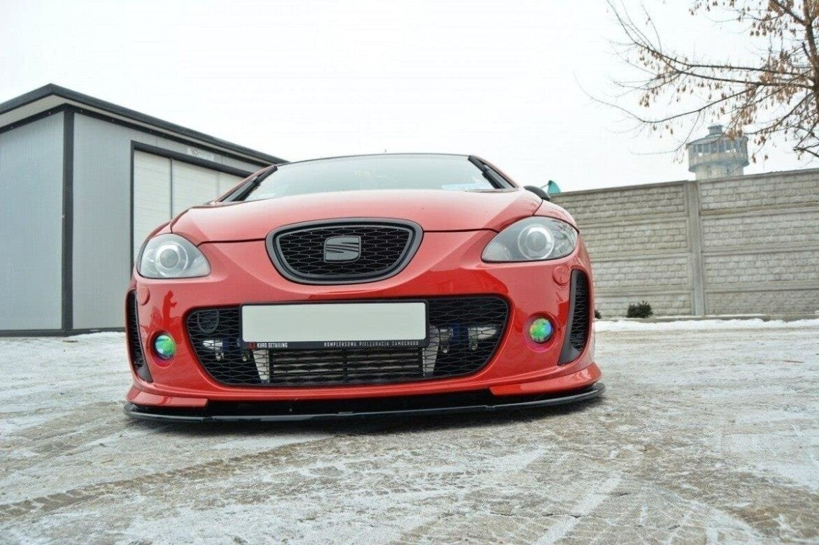 Frontlippe passend für Seat Leon II MS Design schwarz Hochglanz