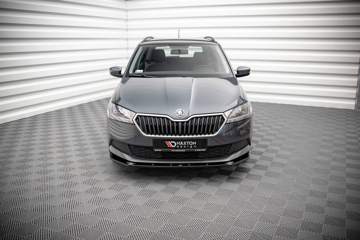 Frontlippe passend für Skoda Fabia Mk3 FL schwarz Hochglanz