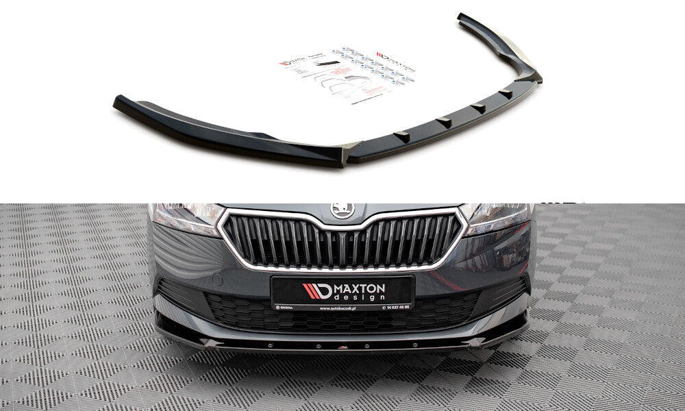Frontlippe passend für Skoda Fabia Mk3 FL schwarz Hochglanz
