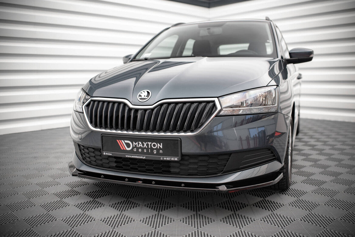 Frontlippe passend für Skoda Fabia Mk3 FL schwarz Hochglanz