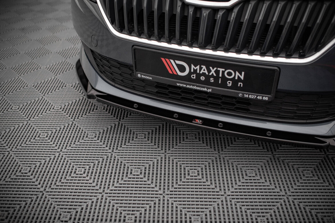 Frontlippe passend für Skoda Fabia Mk3 FL schwarz Hochglanz