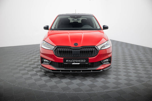 Frontlippe passend für Skoda Fabia Mk4 schwarz Hochglanz
