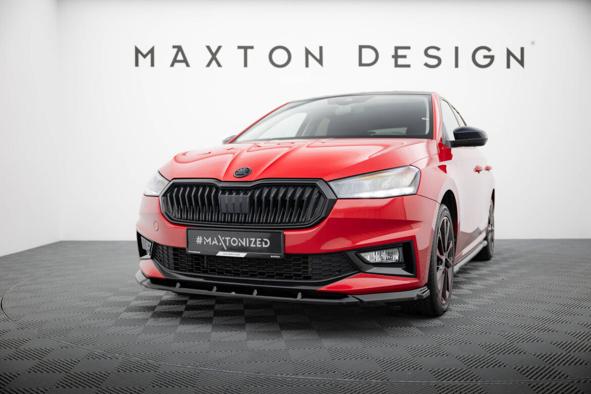 Frontlippe passend für Skoda Fabia Mk4 schwarz Hochglanz