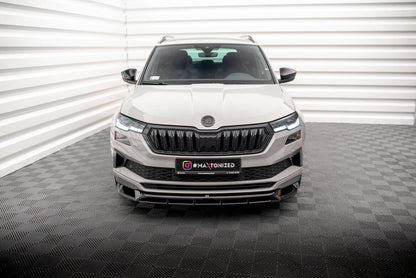 Frontlippe passend für Skoda Karoq Sportline Mk1 FL schwarz Hochglanz