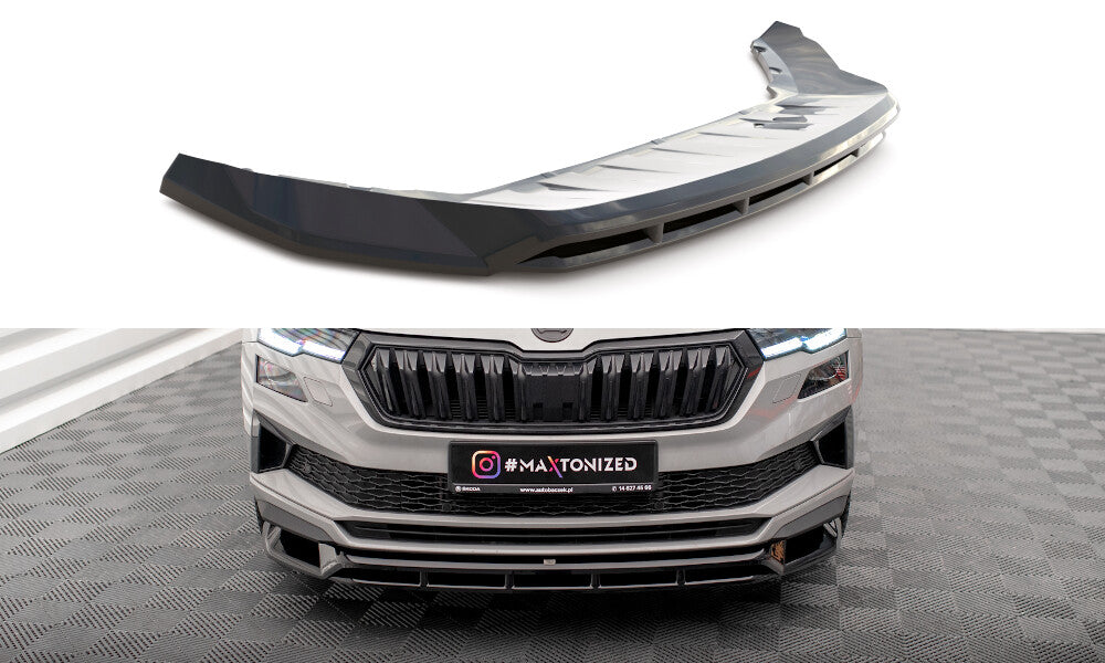 Frontlippe passend für Skoda Karoq Sportline Mk1 FL schwarz Hochglanz