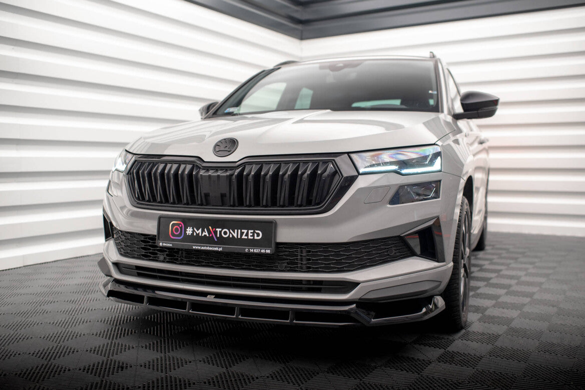 Frontlippe passend für Skoda Karoq Sportline Mk1 FL schwarz Hochglanz