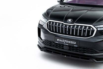 Frontlippe passend für Skoda Kodiaq Mk2 schwarz Hochglanz