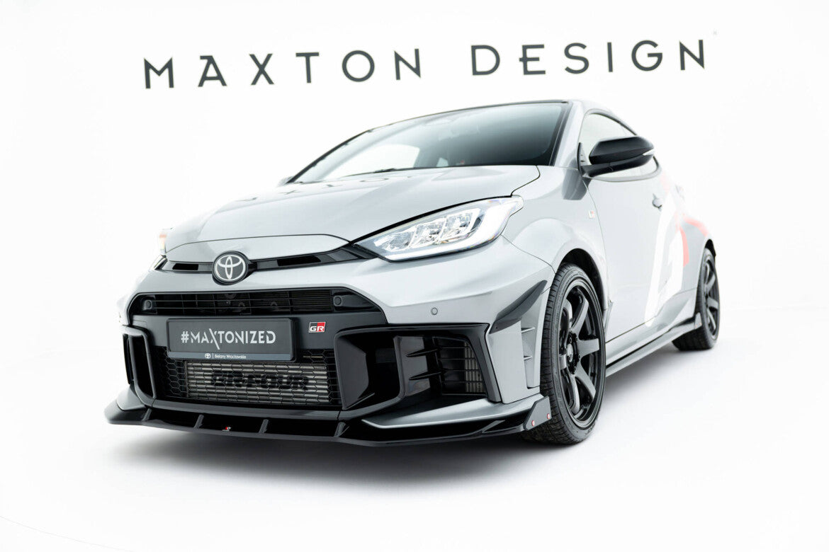 Frontlippe passend für Toyota GR Yaris Mk4 FL schwarz Hochglanz + Flaps matt