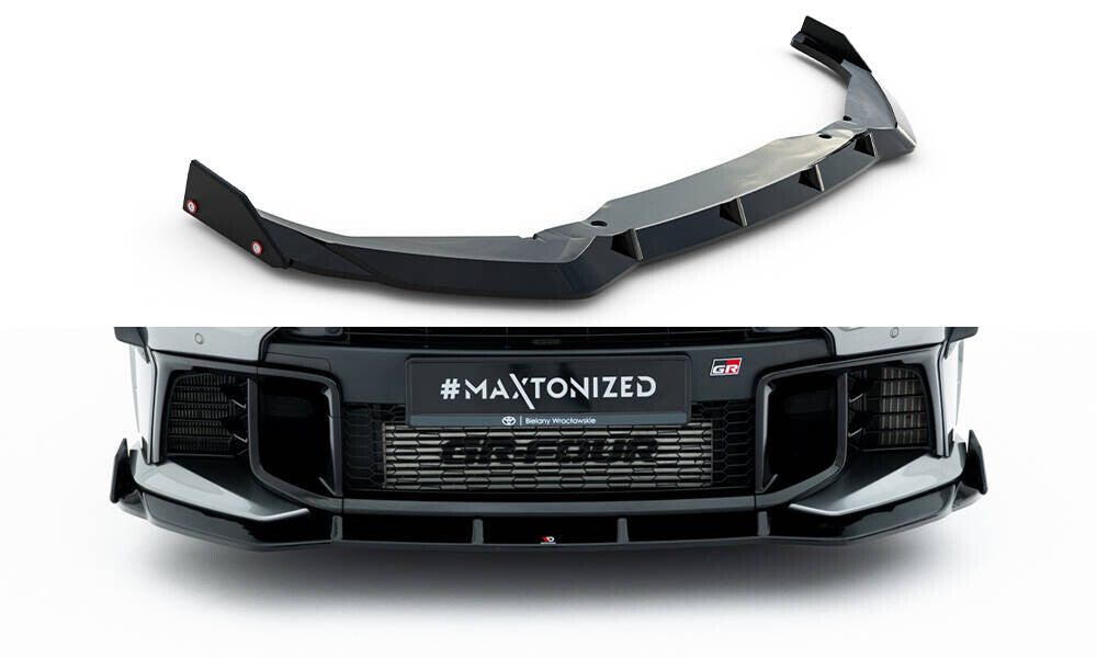 Frontlippe passend für Toyota GR Yaris Mk4 FL schwarz Hochglanz + Flaps matt