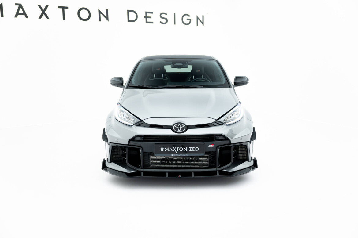 Frontlippe passend für Toyota GR Yaris Mk4 FL schwarz Hochglanz + Flaps matt