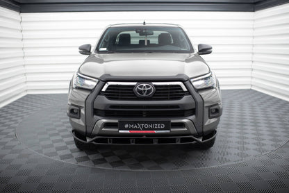 Frontlippe passend für Toyota Hilux Invincible Mk8 FL schwarz Hochglanz