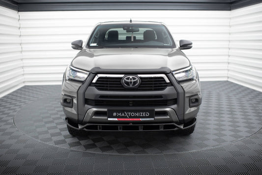 Frontlippe passend für Toyota Hilux Invincible Mk8 FL schwarz Hochglanz
