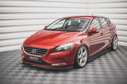 Frontlippe passend für Volvo V40 schwarz Hochglanz