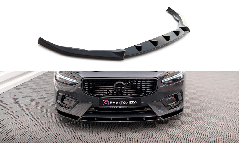 Frontlippe passend für Volvo V90 / S90 R-Design Mk2 schwarz Hochglanz