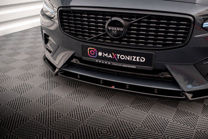 Frontlippe passend für Volvo V90 / S90 R-Design Mk2 schwarz Hochglanz