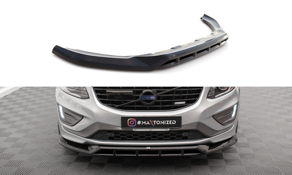Frontlippe passend für Volvo XC60 R-Design Mk1 FL schwarz Hochglanz