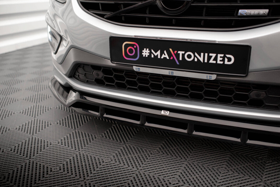 Frontlippe passend für Volvo XC60 R-Design Mk1 FL schwarz Hochglanz