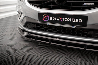 Frontlippe passend für Volvo XC60 R-Design Mk1 FL schwarz Hochglanz