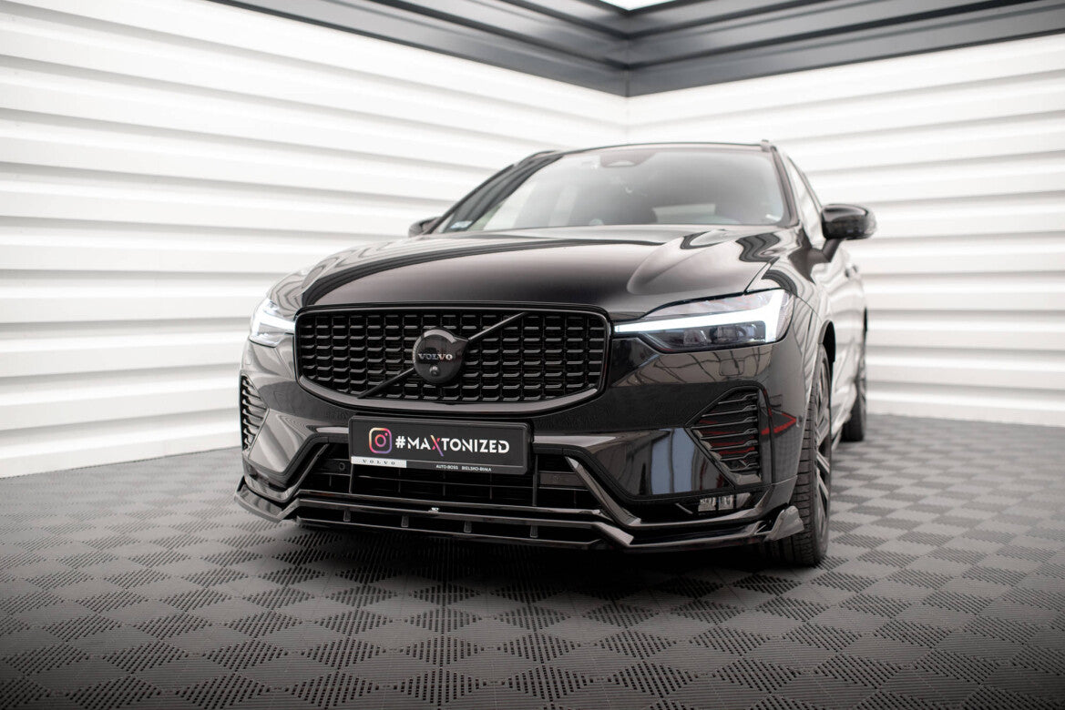 Frontlippe passend für Volvo XC60 R-Design Mk2 FL schwarz Hochglanz
