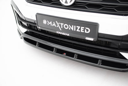 Frontlippe passend für VW T-Roc R Mk1 schwarz Hochglanz