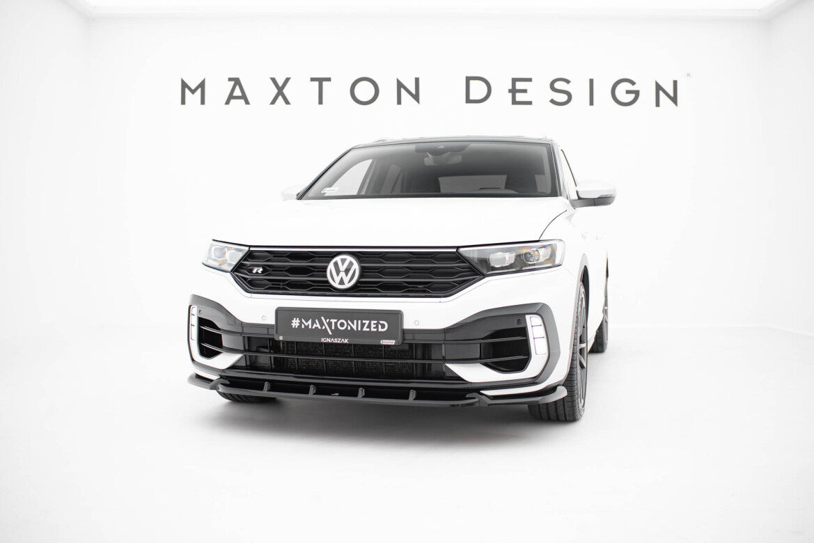 Frontlippe passend für VW T-Roc R Mk1 schwarz Hochglanz