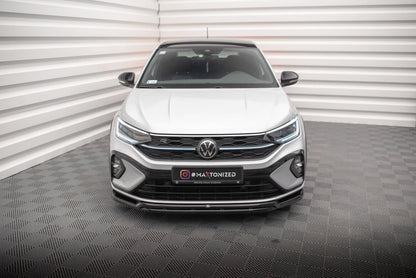 Frontlippe passend für VW Taigo R-Line Mk1 schwarz Hochglanz
