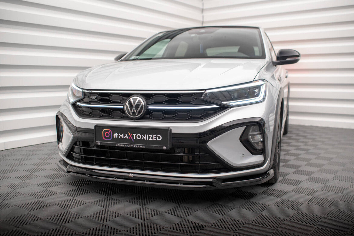 Frontlippe passend für VW Taigo R-Line Mk1 schwarz Hochglanz