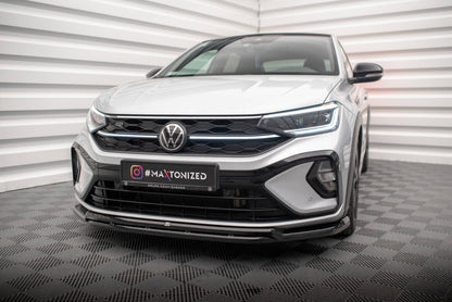 Frontlippe passend für VW Taigo R-Line Mk1 schwarz Hochglanz