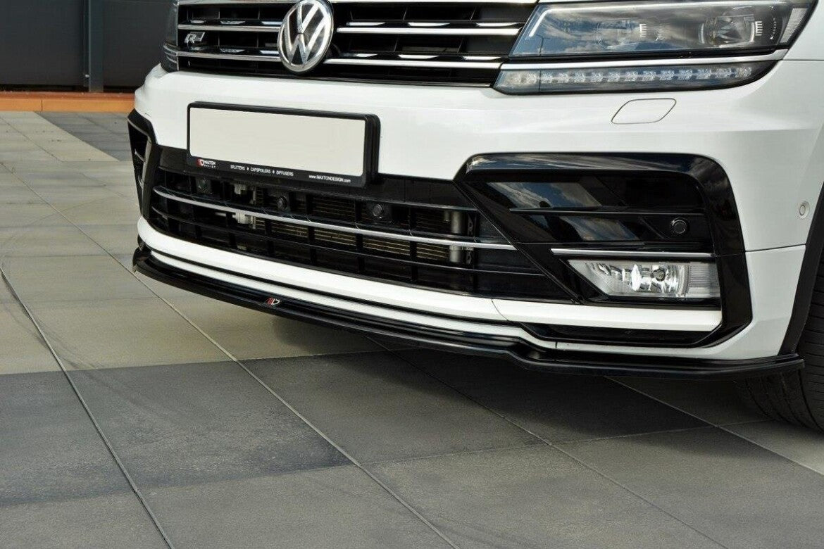 Frontlippe passend für Vw Tiguan Mk2 R-Line schwarz Hochglanz