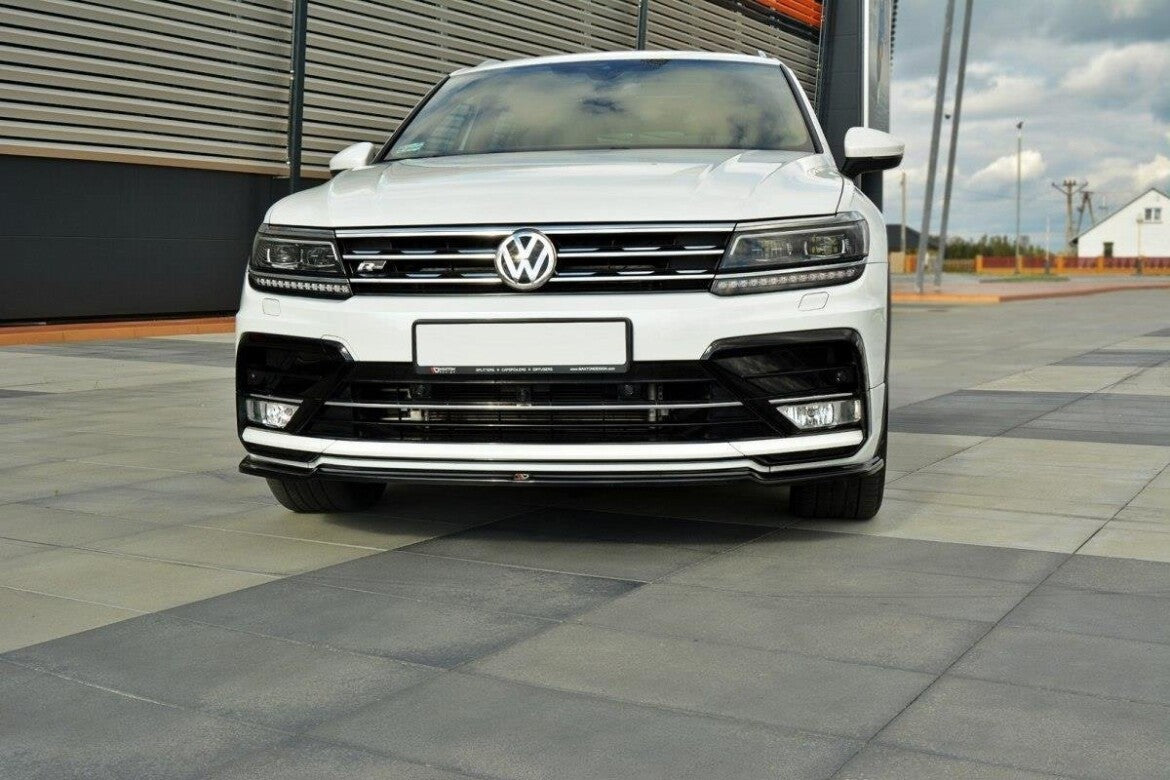 Frontlippe passend für Vw Tiguan Mk2 R-Line schwarz Hochglanz