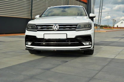 Frontlippe passend für Vw Tiguan Mk2 R-Line schwarz Hochglanz