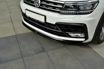 Frontlippe passend für Vw Tiguan Mk2 R-Line schwarz Hochglanz