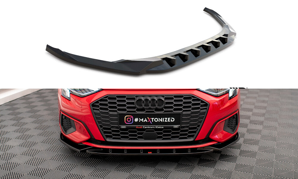 Frontlippe V.1 passend für Audi A3 8Y schwarz Hochglanz