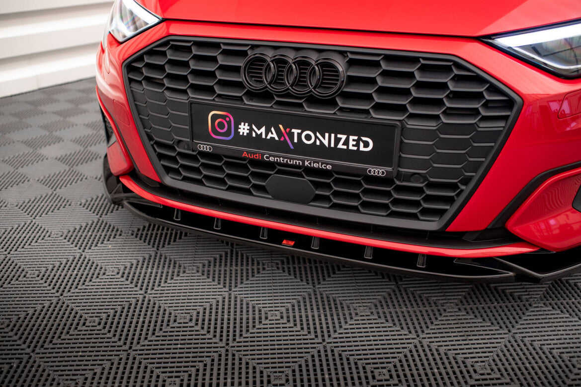 Frontlippe V.1 passend für Audi A3 8Y schwarz Hochglanz