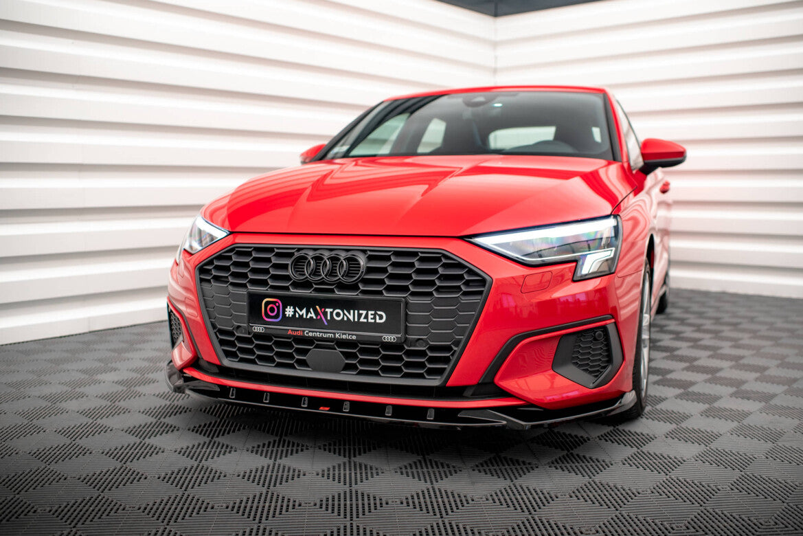 Frontlippe V.1 passend für Audi A3 8Y schwarz Hochglanz
