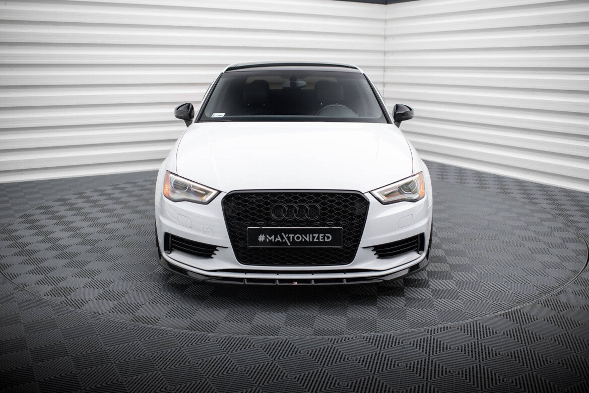 Frontlippe V.1 passend für Audi A3 Limousine 8V schwarz Hochglanz