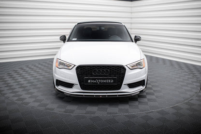 Frontlippe V.1 passend für Audi A3 Limousine 8V schwarz Hochglanz