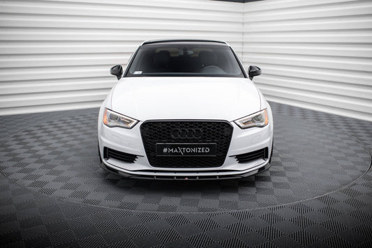 Frontlippe V.1 passend für Audi A3 Limousine 8V schwarz Hochglanz