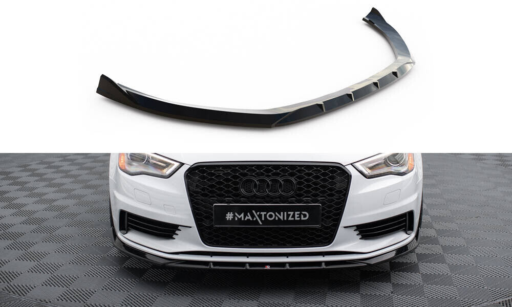 Frontlippe V.1 passend für Audi A3 Limousine 8V schwarz Hochglanz