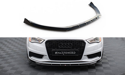 Frontlippe V.1 passend für Audi A3 Limousine 8V schwarz Hochglanz