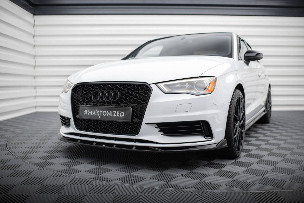 Frontlippe V.1 passend für Audi A3 Limousine 8V schwarz Hochglanz