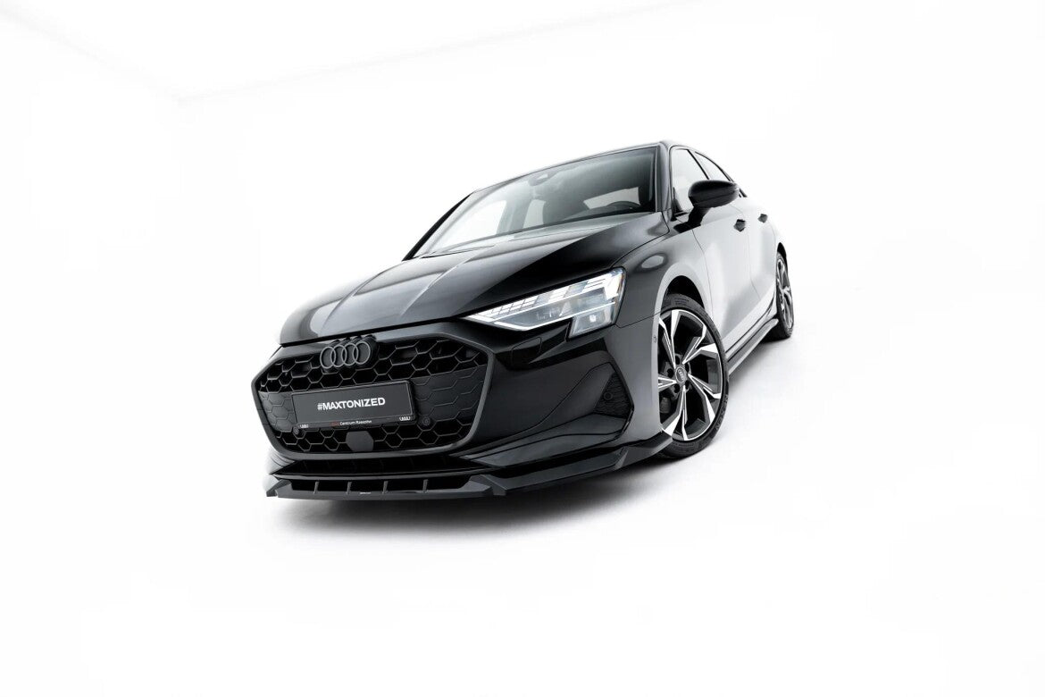 Frontlippe V.1 passend für Audi A3 Limousine 8Y Facelift schwarz Hochglanz