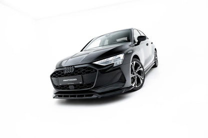 Frontlippe V.1 passend für Audi A3 Limousine 8Y Facelift schwarz Hochglanz