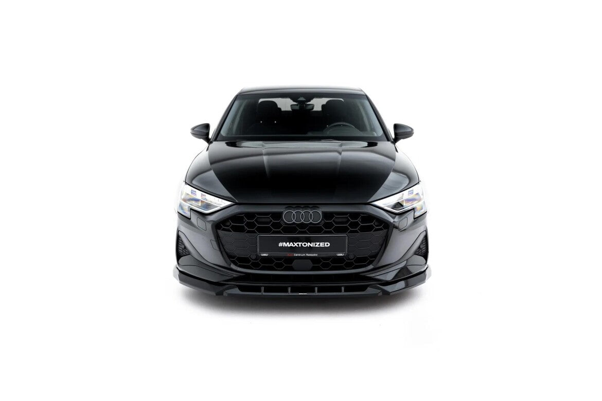 Frontlippe V.1 passend für Audi A3 Limousine 8Y Facelift schwarz Hochglanz