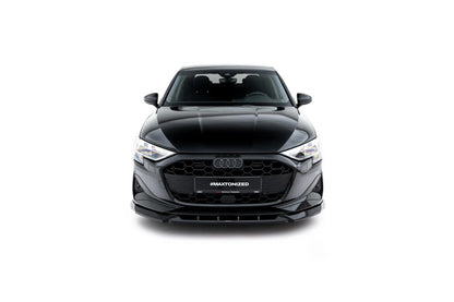 Frontlippe V.1 passend für Audi A3 Limousine 8Y Facelift schwarz Hochglanz