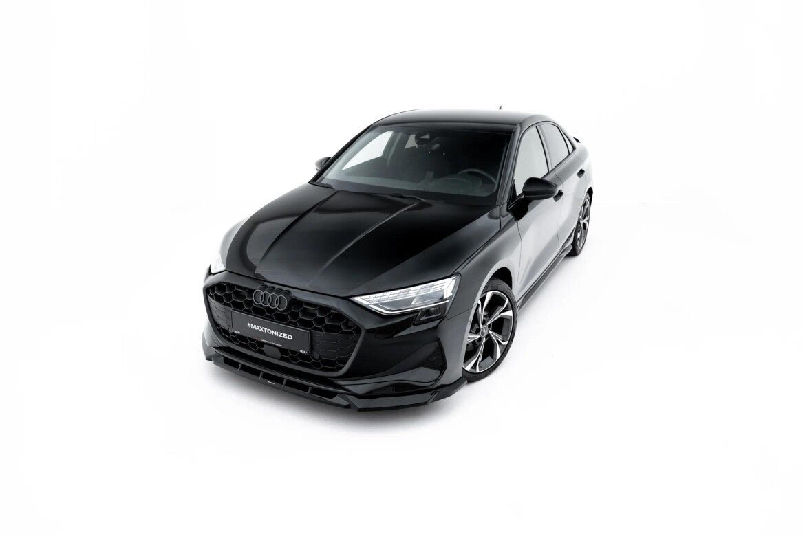 Frontlippe V.1 passend für Audi A3 Limousine 8Y Facelift schwarz Hochglanz