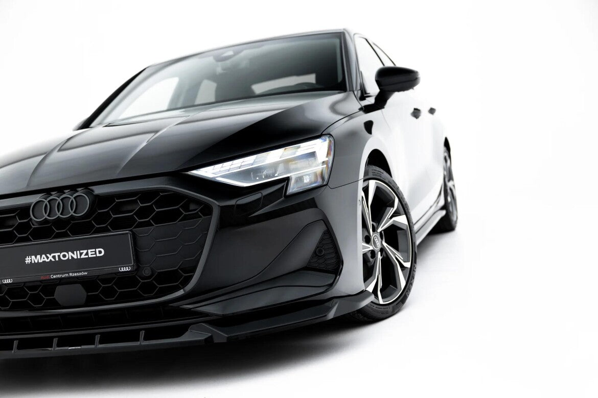 Frontlippe V.1 passend für Audi A3 Limousine 8Y Facelift schwarz Hochglanz
