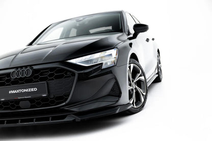 Frontlippe V.1 passend für Audi A3 Limousine 8Y Facelift schwarz Hochglanz