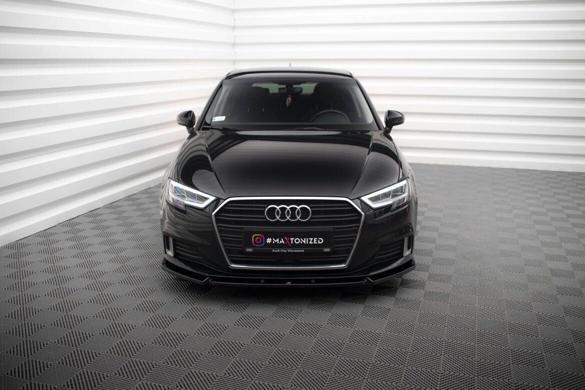 Frontlippe V.1 passend für Audi A3 Sportback 8V FL schwarz Hochglanz