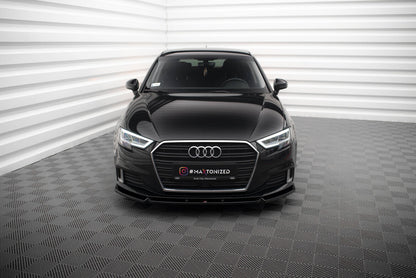 Frontlippe V.1 passend für Audi A3 Sportback 8V FL schwarz Hochglanz